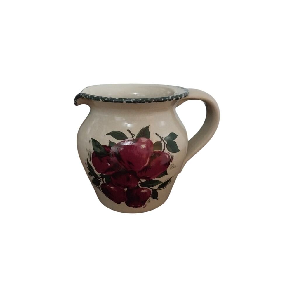 Vintage Home And Garden Party Apple Stoneware Pitcher Creamer 1998 Small 4"